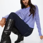 Объемный джемпер в полоску MANGO