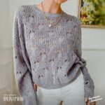 Жакет с ажурным узором и шнуровкой