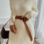 Красное платье с крупным ажурным узором