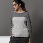 Серый кардиган с волнистым узором